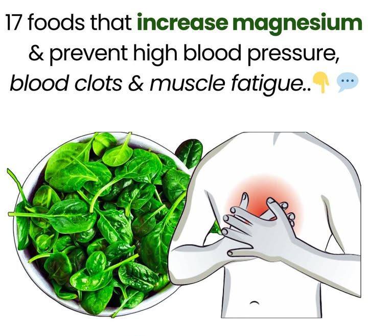 17 Foods That Increase Magnesium And Prevent High Bl00d Pressure, Bl00d Clots And Muscle Fatigue